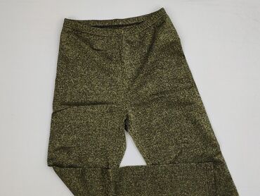 Legginsy damskie w kolorze zielonym z brokatowym wykończeniem
