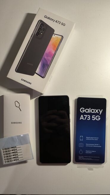 регистрация телефонов: Samsung Galaxy A73, Колдонулган, 128 ГБ, түсү - Кара, 2 SIM