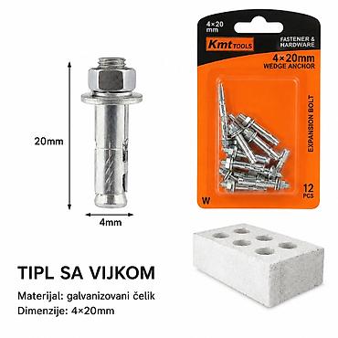 KMT Spoljni šestougaoni šraf sa navrtkom 4×20 mm (M4) Opis: - Spoljni