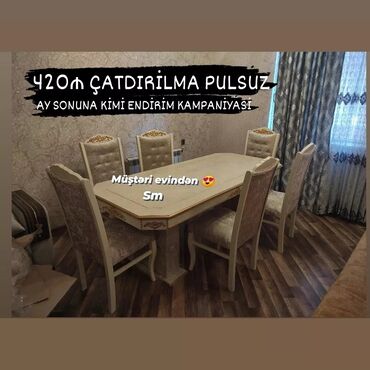 Masa və oturacaq dəstləri: Qonaq otağı üçün, Yeni, Açılmayan, Dördbucaq masa, 6 stul -da lalafo.az — 8 Masa və oturacaq dəstləri: Qonaq otağı üçün, Yeni, Açılmayan, Dördbucaq masa, 6 stul — 8