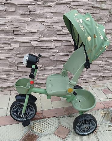 yigilmis velo: Uşaq üçtəkərli velosipedi – günlüklü, açıq-yaşıl rəng Xüsusiyyətlər — 1