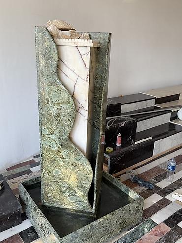 фонтан для сада: Təbii daşdan hazırlanmış dekorativ su fəvvarəsi - Material: Oniks və — 3