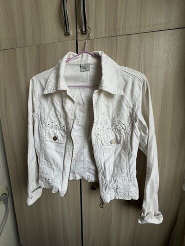 рубашка джинсовая: Джинсовая куртка, Классическая модель, Лето, Укороченная модель, S (EU 36)