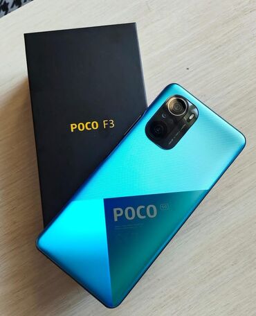 Poco: Poco F3, Колдонулган, 256 ГБ, түсү - Көгүлтүр, 2 SIM