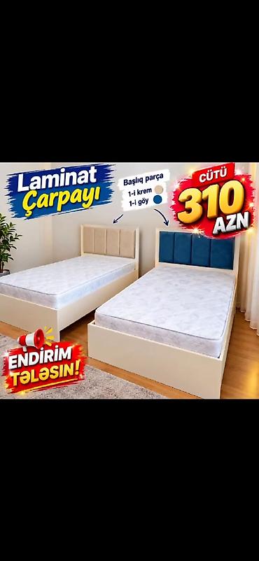 ucuz tek kravatlar: Məhsul: Laminat çarpayı dəsti - Material: davamlı laminat karkas - — 1