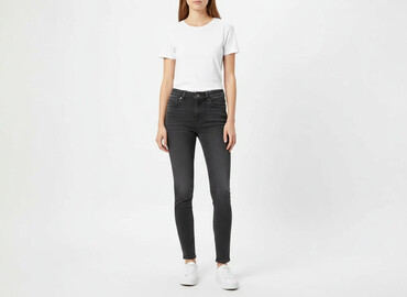 dżinsy czarne damskie: Denim, Jeansy damskie, rozmiar XS