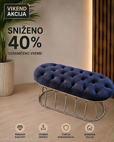 ikea ormari za sobu: Tapacirana klupa/otomanska za dnevnu sobu - Elegantna, ovalna klupa — 1
