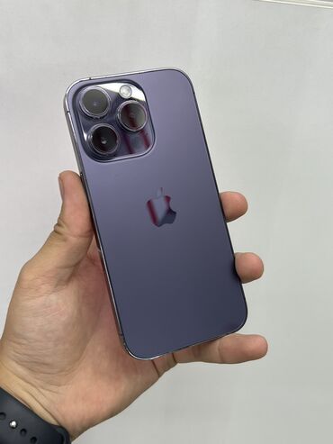 Apple iPhone: IPhone 14 Pro, 1 ТБ, Deep Purple, Защитное стекло, Чехол, Кабель, 87 %