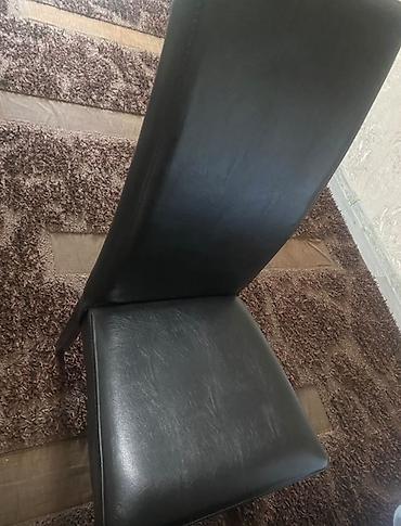 stol nədir: Yüksək bel dəstəkli yemək otağı/kreslo - Material: qara eko‑dəri — 3