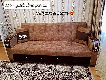 bazalı divanlar: Qonaq otağı üçün rahat açılıb-bağlanan divan - Rəng: qəhvəyi — 1