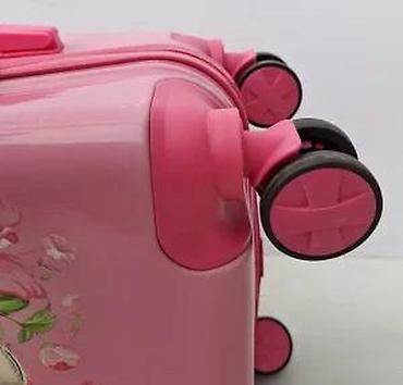 Rančevi, torbe i koferi: Dečji kofer na točkiće – pink, sa motivom mace i leptira - Tvrda ABS — 11