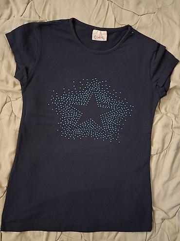 tech fleece decaci: Tamnoplava dečija majica kratkih rukava sa okruglim izrezom. Majica — 1