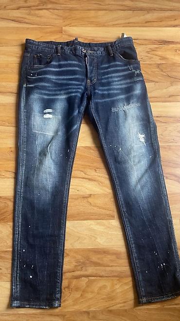 cins walvar: DSQUARED2 kişi cins şalvarı - Model: Tünd mavi denim, solğunlaşma və — 1