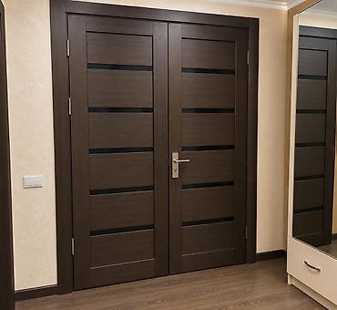 İkiyarpaqlı daxili qapı dəsti - Material: tünd palıd tonunda lalafo.az -da İkiyarpaqlı daxili qapı dəsti - Material: tünd palıd tonunda