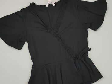 czarne brokatowe bluzki: Blouse, L (EU 40), condition - Perfect