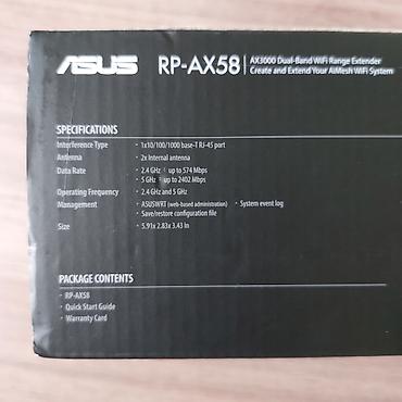 wifi extender: Asus RP-AX58 AX3000 Dual-Band WiFi Range Extender. WiFi6, Aimesh — 9