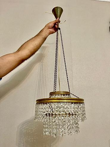 xrustal lustra: Çılçıraq, 1 lampa, Xrustal — 3