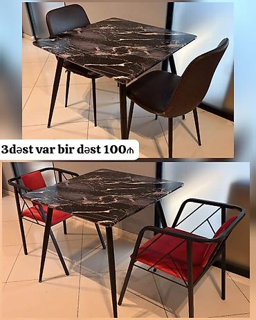 Kafe restoran uçun 3desti masa oturacaq dəsti bir dest 100₼ satılır lalafo.az -da Kafe restoran uçun 3desti masa oturacaq dəsti bir dest 100₼ satılır