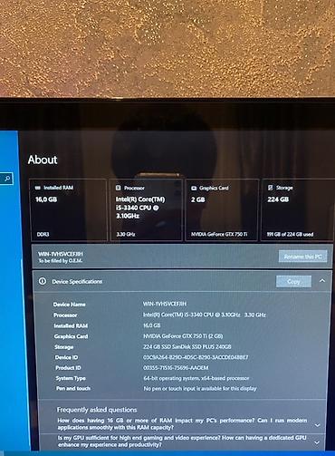 Masaüstü kompüterlər və iş stansiyaları: 🎮 Oyun kompüteri satılır 🔹 Ana plata: B75 🔹 Prosessor: Intel Core — 14