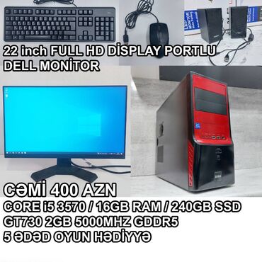 Soyutma sistemləri: Masaüstü Kompüter " Gigabyte DDR3 1155 H61/Core i5 3570/16GB Ram/GT730