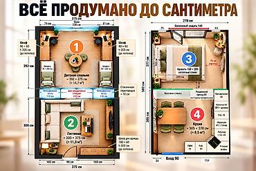 Продажа квартир: 2 комнаты, 63 м², Асанбай мкр Элитка, 14 этаж, ПСО (под самоотделку) — 2