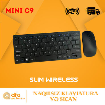 wifi klaviatura: Məhsul: Klaviatura və Siçan Model: Mini612 Rəng: Qara Status: Yeni