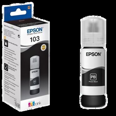 Printerlər: Printerlər üçün Epson 103 Qara Orijinal Mürəkkəb ✅ Brend: Epson ✅