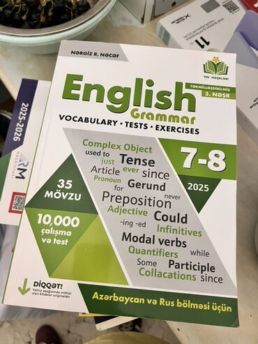 CD, DVD disklər və kassetlər: Məhsul: “English Grammar 7-8” – Vocabulary • Tests • Exercises
