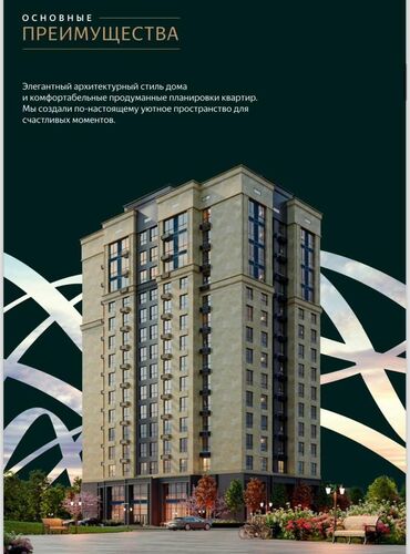 готовые квартиры от застройщика бишкек: 2 комнаты, 62 м², Элитка, 10 этаж, ПСО (под самоотделку)