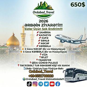 Новое на lalafo: Ərbəin Ziyarəti 650$ Şok Endirim!!! Məlumat və Rezervasiya Üçün — 1
