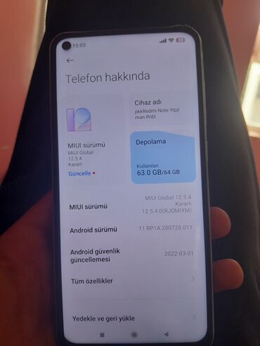 Redmi: Redmi Note 9, 64 GB, rəng - Mavi