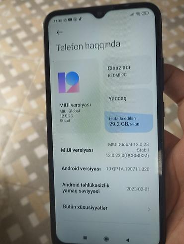 redmi 10 ekran: Redmi 9C, 64 GB, rəng - Qara, Barmaq izi — 1