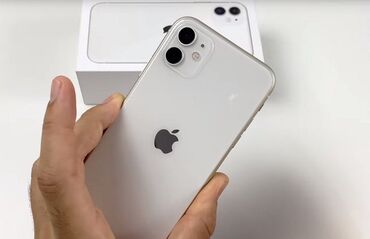 Apple iPhone: IPhone 11, Б/у, 128 ГБ, Белый, Защитное стекло, 87 %