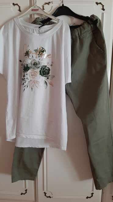 komplet pantalone i sako za zene: 0101 Brand, XL (EU 42), Floral, color - White