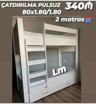 Divan və masa dəstləri: İkimərtəbəli çarpayılar 2 matras hədiyyə🎁 Bir başa