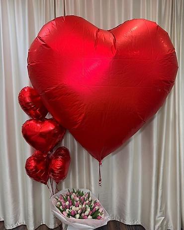 Шары: Воздушные шары «Сердца» — готовые композиции для романтического декора — 7
