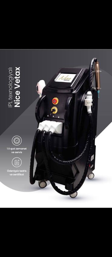 Lazer aparatları: Epilyasiya üçün, Tatto silmə, Karbon pilinq, IPL-lazer, Təlim keçirilir