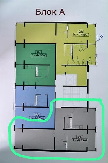 роял бич квартира: 2 комнаты, 67 м², Тунгуч мкр Элитка, 9 этаж, ПСО (под самоотделку) — 3