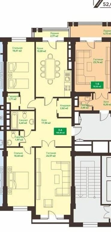сдаются помещение: 3 комнаты, 108 м², Элитка, 14 этаж, ПСО (под самоотделку)