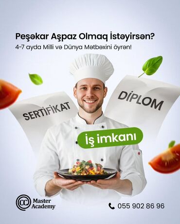 Paltar tikişi: Peşəkar aşpaz olmaq istəyənlər üçün nəzərdə tutulmuş təlim kursu. Bu