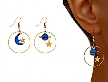 la luna: Серьги сөйкөлөр “Космос” Подвески ✨ Оригинальные асимметричные серьги — 5