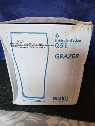 Čaše: Case nove,vintaz Kaiser za pivo. Case komada 6 u ceni — 2