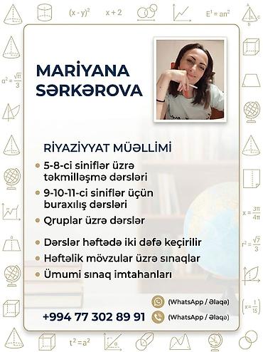 müəllimə: Repetitor, Riyaziyyat, Azərbaycan dili, İmtahanlara hazırlıq — 1