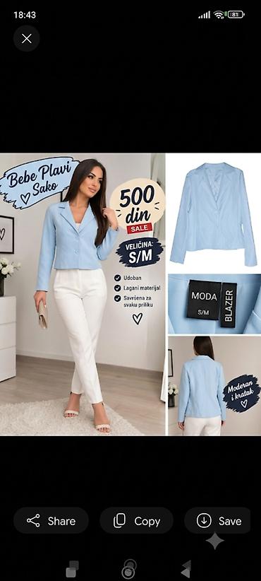 Bebe plavi sako – veličina S/M - Kratak, moderan kroj - Udoban -