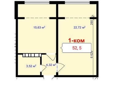 Долгосрочная аренда квартир: 1 комната, 53 м², Элитка, 6 этаж, ПСО (под самоотделку)