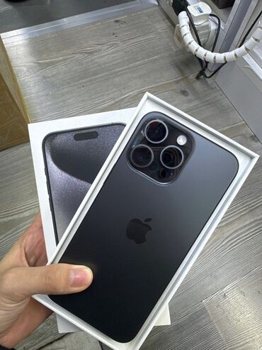 jet black: IPhone 15 Pro Max, Б/у, 256 ГБ, Черный, Защитное стекло, Чехол, Кабель, 100 %