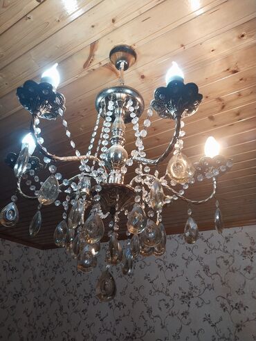 Ev saatları: Çılçıraq, 6 lampa, Xrustal