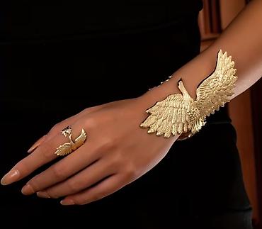 rolex uzuk: Simurq quşu motivli bəzək dəsti – qolbaq və üzük - Dizayn: Tam — 2