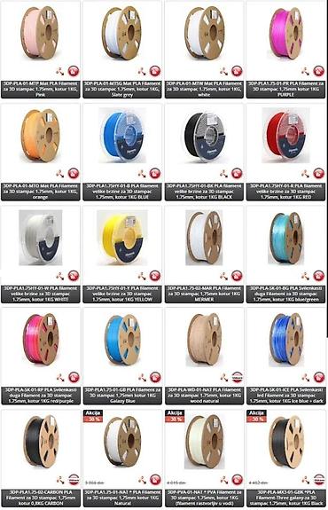 Matične ploče: PLA filament za 3D štampače – 1,75 mm, kalem 1 kg - Materijal: PLA — 10