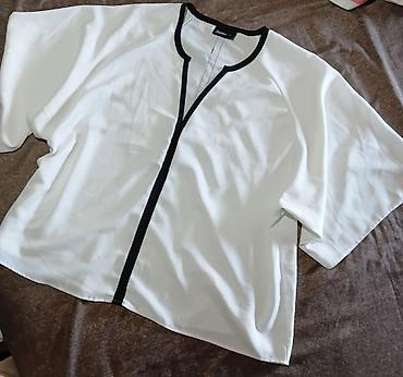 mts satic smartic za decu: Ženska bluza/kimono kroja – brend Janina - Boja: bela sa crnim — 4